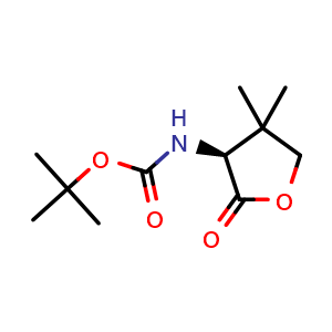 Chemical structure of (S)-3-(Boc-amino)-4,4-dimethyldihydrofuran-2(3H)-one , CAS 157717-56-1, AChemBlock AD283041