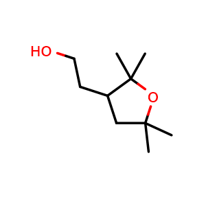 Chemical structure of 2-(2,2,5,5-Tetramethyltetrahydrofuran-3-yl)ethanol , CAS 1597657-68-5, AChemBlock AD283044