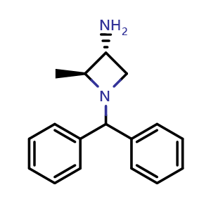 Chemical structure of (2S,3R)-1-Benzhydryl-2-methylazetidin-3-amine , CAS 161816-69-9, AChemBlock AD283046