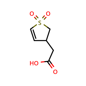 Chemical structure of 2-(1,1-Dioxido-2,3-dihydrothiophen-3-yl)acetic acid , CAS 17236-25-8, AChemBlock AD283051