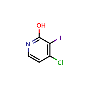 Chemical structure of 4-Chloro-3-iodopyridin-2-ol , CAS 1805115-68-7, AChemBlock AD283065