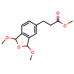 Chemical structure of Methyl 3-(1,3-dimethoxy-1,3-dihydroisobenzofuran-5-yl)propanoate , CAS 1919095-67-2, AChemBlock AD283079