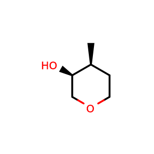 Chemical structure of (3S,4S)-4-Methyltetrahydro-2H-pyran-3-ol , CAS 1932775-78-4, AChemBlock AD283085
