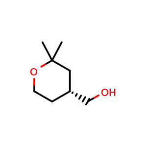 Chemical structure of (R)-(2,2-Dimethyltetrahydro-2H-pyran-4-yl)methanol , CAS 2016766-03-1, AChemBlock AD283097