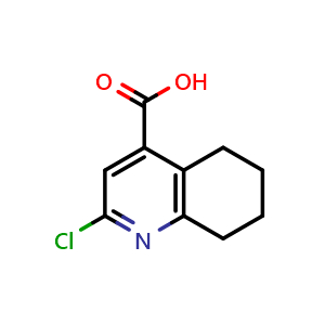 Chemical structure of 2-Chloro-5,6,7,8-tetrahydroquinoline-4-carboxylic acid , CAS 203509-54-0, AChemBlock AD283099