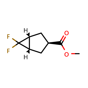 Chemical structure of Methyl (1R,3s,5S)-rel-6,6-difluorobicyclo[3.1.0]hexane-3-carboxylate , CAS 2101546-05-6, AChemBlock AD283108