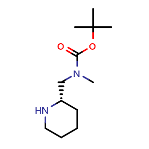 Chemical structure of (S)-N-Boc-N-methyl-1-(2-piperidyl)methanamine , CAS 2126143-57-3, AChemBlock AD283113