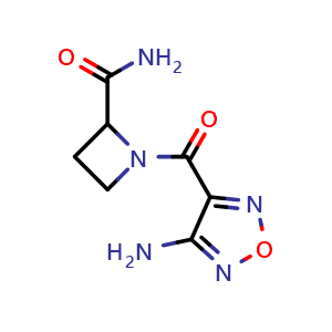Chemical structure of 1-(4-Amino-1,2,5-oxadiazole-3-carbonyl)azetidine-2-carboxamide , CAS 2171690-78-9, AChemBlock AD283120