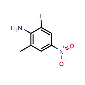 Chemical structure of 2-Iodo-6-methyl-4-nitroaniline , CAS 220144-91-2, AChemBlock AD283123