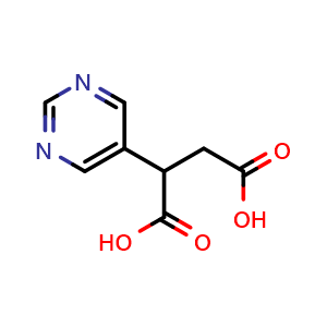 Chemical structure of 2-(Pyrimidin-5-yl)succinic acid , CAS 2228191-50-0, AChemBlock AD283128