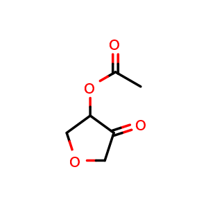 Chemical structure of 4-Oxotetrahydrofuran-3-yl acetate , CAS 22594-21-4, AChemBlock AD283134
