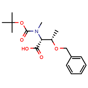 Chemical structure of (2R,3S)-3-(Benzyloxy)-2-[Boc-(methyl)amino]butanoic acid , CAS 226067-37-4, AChemBlock AD283136