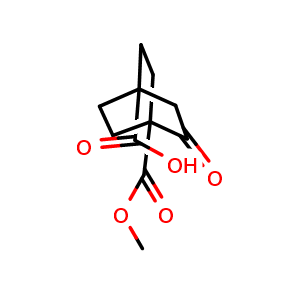 Chemical structure of 4-(Methoxycarbonyl)-3-oxobicyclo[2.2.2]octane-1-carboxylic acid , CAS 2320344-35-0, AChemBlock AD283147