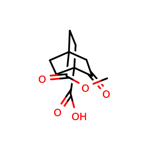 Chemical structure of 4-(Methoxycarbonyl)-2-oxobicyclo[2.2.2]octane-1-carboxylic acid , CAS 2320469-39-2, AChemBlock AD283148
