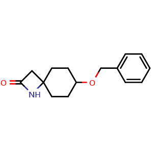 Chemical structure of 7-(Benzyloxy)-1-azaspiro[3.5]nonan-2-one , CAS 2386758-15-0, AChemBlock AD283170