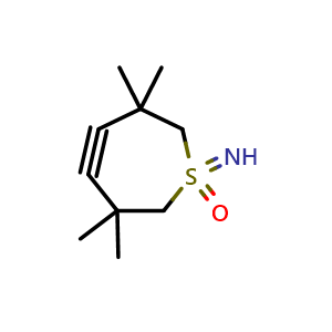 Chemical structure of 4,5-Didehydro-6,7-dihydro-3,3,6,6-tetramethyl-2H-1λ4-thiepin-1(3H)-imine 1-oxide , CAS 2408481-82-1, AChemBlock AD283174
