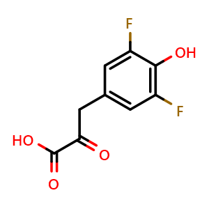 Chemical structure of 3-(3,5-Difluoro-4-hydroxyphenyl)-2-oxopropanoic acid , CAS 2667555-81-7, AChemBlock AD283197