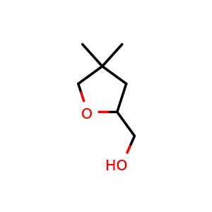 Chemical structure of 4,4-Dimethyltetrahydrofuran-2-methanol , CAS 270251-38-2, AChemBlock AD283199