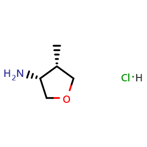 Chemical structure of rel-(3R,4S)-4-Methyltetrahydrofuran-3-amine hydrochloride , CAS 2703745-35-9, AChemBlock AD283200