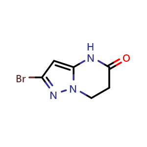 Chemical structure of 2-Bromo-6,7-dihydropyrazolo[1,5-a]pyrimidin-5(4H)-one , CAS 2808072-63-9, AChemBlock AD283207