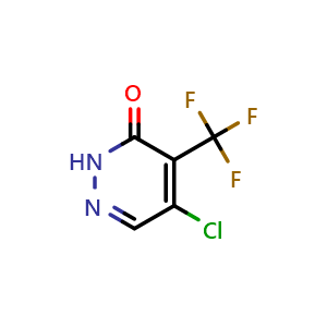 Chemical structure of 5-Chloro-4-(trifluoromethyl)pyridazin-3(2H)-one , CAS 2820002-76-2, AChemBlock AD283208