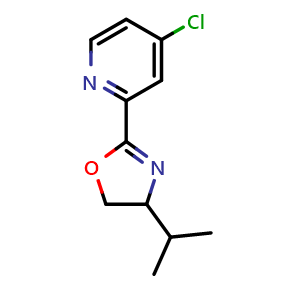 Chemical structure of 2-(4-Chloro-2-pyridyl)-4-isopropyl-4,5-dihydrooxazole , CAS 2921823-37-0, AChemBlock AD283218