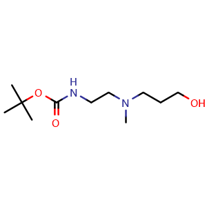 Chemical structure of 3-[[2-(Boc-amino)ethyl](methyl)amino]-1-propanol , CAS 3017266-12-2, AChemBlock AD283222