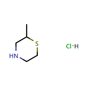 Chemical structure of 2-Methylthiomorpholine hydrochloride , CAS 30188-51-3, AChemBlock AD283223
