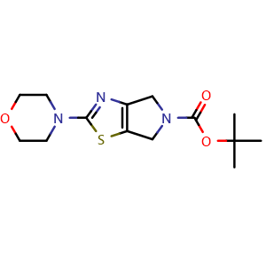 Chemical structure of 4-(5-Boc-5,6-dihydro-4H-pyrrolo[3,4-d]thiazol-2-yl)morpholine , CAS 3026330-50-4, AChemBlock AD283224