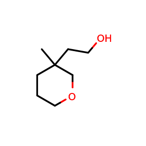 Chemical structure of 2-(3-Methyltetrahydro-2H-pyran-3-yl)ethanol , CAS 3048702-75-3, AChemBlock AD283229