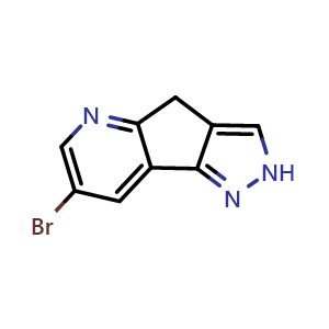 Chemical structure of 7-Bromo-2,4-dihydropyrazolo[3',4':3,4]cyclopenta[1,2-b]pyridine , CAS 3079242-97-7, AChemBlock AD283237