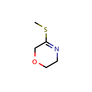 Chemical structure of 5-(Methylthio)-3,6-dihydro-2H-1,4-oxazine , CAS 343307-36-8, AChemBlock AD283241