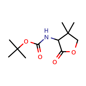 Chemical structure of 3-(Boc-amino)-4,4-dimethyldihydrofuran-2(3H)-one , CAS 361441-81-8, AChemBlock AD283243