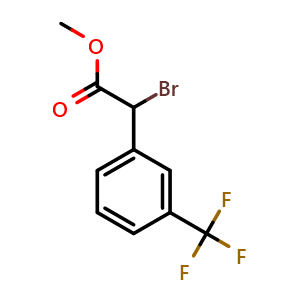 Chemical structure of Methyl 2-bromo-2-[3-(trifluoromethyl)phenyl]acetate , CAS 3802-78-6, AChemBlock AD283246