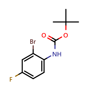 Chemical structure of 2-Bromo-N-Boc-4-fluoroaniline , CAS 384793-18-4, AChemBlock AD283247