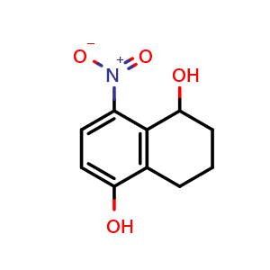 Chemical structure of 8-Nitro-1,2,3,4-tetrahydronaphthalene-1,5-diol , CAS 41552-11-8, AChemBlock AD283250