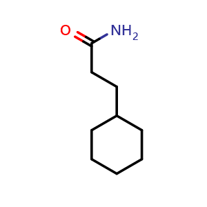 Chemical structure of 3-Cyclohexylpropanamide , CAS 4361-29-9, AChemBlock AD283256