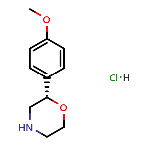 Chemical structure of (S)-2-(4-Methoxyphenyl)morpholine hydrochloride , CAS 503860-56-8, AChemBlock AD283257