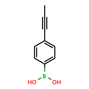 Chemical structure of 4-(1-Propyn-1-yl)phenylboronic acid , CAS 511519-40-7, AChemBlock AD283258