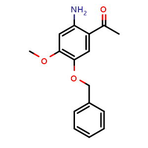 Chemical structure of 1-[2-Amino-5-(benzyloxy)-4-methoxyphenyl]ethan-1-one , CAS 516526-41-3, AChemBlock AD283260