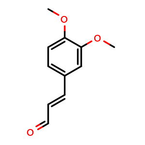 Chemical structure of (E)-3-(3,4-Dimethoxyphenyl)acrylaldehyde , CAS 58045-88-8, AChemBlock AD283265