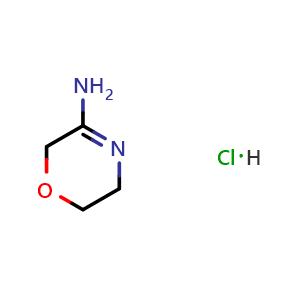 Chemical structure of 5,6-Dihydro-2H-1,4-oxazin-3-amine hydrochloride , CAS 623564-41-0, AChemBlock AD283268