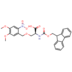 Chemical structure of N-Fmoc-O-(4,5-dimethoxy-2-nitrobenzyl)-L-serine , CAS 628280-43-3, AChemBlock AD283270