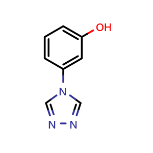 Chemical structure of 3-(4H-1,2,4-Triazol-4-yl)phenol , CAS 746656-39-3, AChemBlock AD283276
