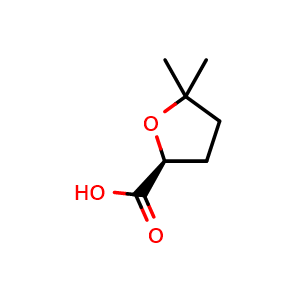Chemical structure of (S)-5,5-Dimethyltetrahydrofuran-2-carboxylic acid , CAS 79316-66-8, AChemBlock AD283277