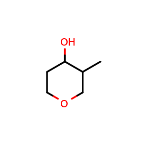 Chemical structure of 3-Methyltetrahydro-2H-pyran-4-ol , CAS 89534-37-2, AChemBlock AD283288