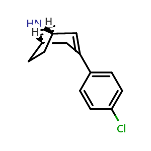 Chemical structure of (1R,5S)-(-)-3-(4-Chlorophenyl)-8-azabicyclo[3.2.1]oct-2-ene , CAS 912641-18-0, AChemBlock AD283298