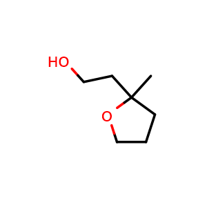 Chemical structure of 2-(2-Methyltetrahydrofuran-2-yl)ethanol , CAS 94483-73-5, AChemBlock AD283302