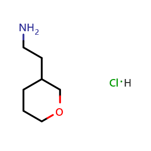 Chemical structure of 2-(Tetrahydro-2H-pyran-3-yl)ethanamine hydrochloride , CAS 98430-08-1, AChemBlock AD283307