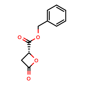 Chemical structure of Benzyl (R)-4-oxooxetane-2-carboxylate , CAS 99494-21-0, AChemBlock AD283309